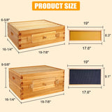 BeeCastle 10-Frame Langstroth Beehive, Beeswaxed Coated Bee Hive Starter Kit for Beekeeping Beginners with Beehive Frame and Waxed Foundation (1 Deep Beehive Box & 1 Medium Beehive Box) BeeCastle