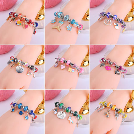 AIPRIDY 150 Pieces Charm Bracelet Making Kit,Unicorn Mermaid Crafts Gifts Set Can Inspires Imagination and Creativity,Jewelry Making Kit Perfect Gifts for Girls 5-12 Years Old (150 Pieces) AIPRIDY