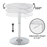 Rongbuk 23.6" Round Bar Table, Adjustable Height Bar Table, Modern Cocktail Bar Table with MDF Top and Metal Base, Bistro Pub Table Suitable for Café, Kitchen Island, Bar Counter, White Rongbuk