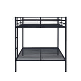 EMKK Metal Bunk Bed Full Over Full with Guardrails,Bedframe,Bunk Beds for Dorm,Bedroom,Guest Room,Heavy Duty Metal Slats, Noise Free, No Box Spring Needed, Black EMKK
