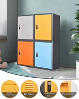 KAER Lockable Metal Locker Storage Cabinet With 1 Door, 19.6" H Organizer, for School, Office, Home, Preschool, Garage, Storage Room - Assembly Required KAER