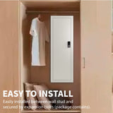 Hidden Gun Safe In Wall Long Gun Safe, 53" Wall Safe Gun Cabinet Safe in Wall, Rifle Gun Safe for Home Office Rifle and Pistols, Quick Access Security Cabinet Gun Storage Cabinet with Removable Shelf kingwolfox