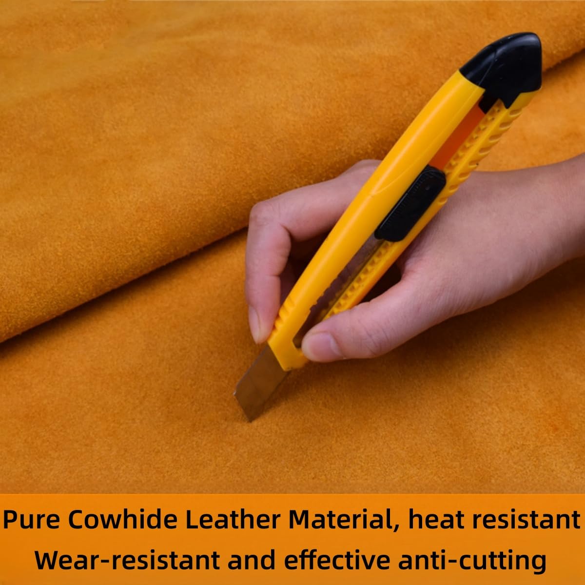 Senvitate Leather Welding Apron with Long Sleeve, Flame Resistant Welding Jacket for Men, Heavy Duty Weld Coat Blacksmith Work Apron Senvitate