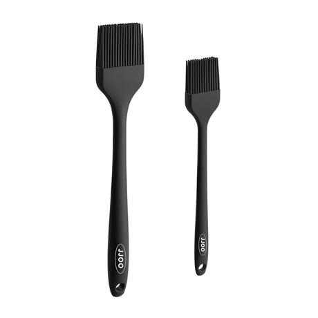 2PCS Silicone Basting Pastry Brush, JJOO Heat Resistant Food Cooking Brush for Oil, Sauce, Baking, BBQ and Grill, BPA Free, Dishwasher Safe (2Pack, Black) JJOO