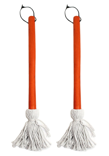Chef Craft Set of 2 BBQ Basting Mops with Wood Handle and Cotton Head, Barbeque Sauce Basting Mops Chef Craft