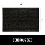 Gorilla Grip Waterproof Heavy Duty Traffic Guard Doormat, Stain and Fade Resistant, Durable Rubber, Low Profile Door Mat, Shoe Scraper, Welcome Mats for Entry, 29x17, Jet Black Gorilla Grip