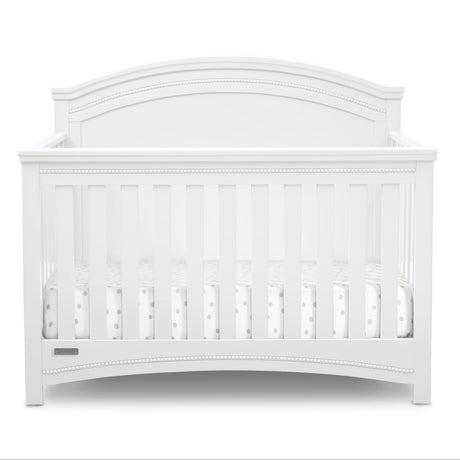 Delta Children Simmons Kids SlumberTime Emma 4-in-1 Convertible Baby Crib N More - Greenguard Gold Certified, Bianca White Delta Children