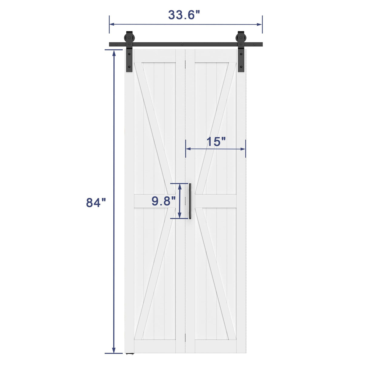 ROOMTEC 30"x84" Solid Pine Bi-Fold Closet Door, White Finish Folding Interior Door, Pre-Assembled, with Track Hardware, for Bedroom, Wardrobe, Laundry Room ROOMTEC