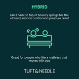 Tuft & Needle Original Hybrid Medium Cal King Mattress in a Box, Adaptive Foam, Pocketed Coils, Cooling Pressure Relief, 100 Night Trial, Fiberglass Free, CertiPUR-US, 10-Year Limited Warranty Tuft & Needle