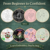 Moni Crafts - Embroidery Kit for Beginners Adults – Learn 41 Stitches with Complete Starter Kit, 4 Pre-Printed Patterns, Threads, Needles & Hoop – Hand Embroidery Kit with Video Tutorials