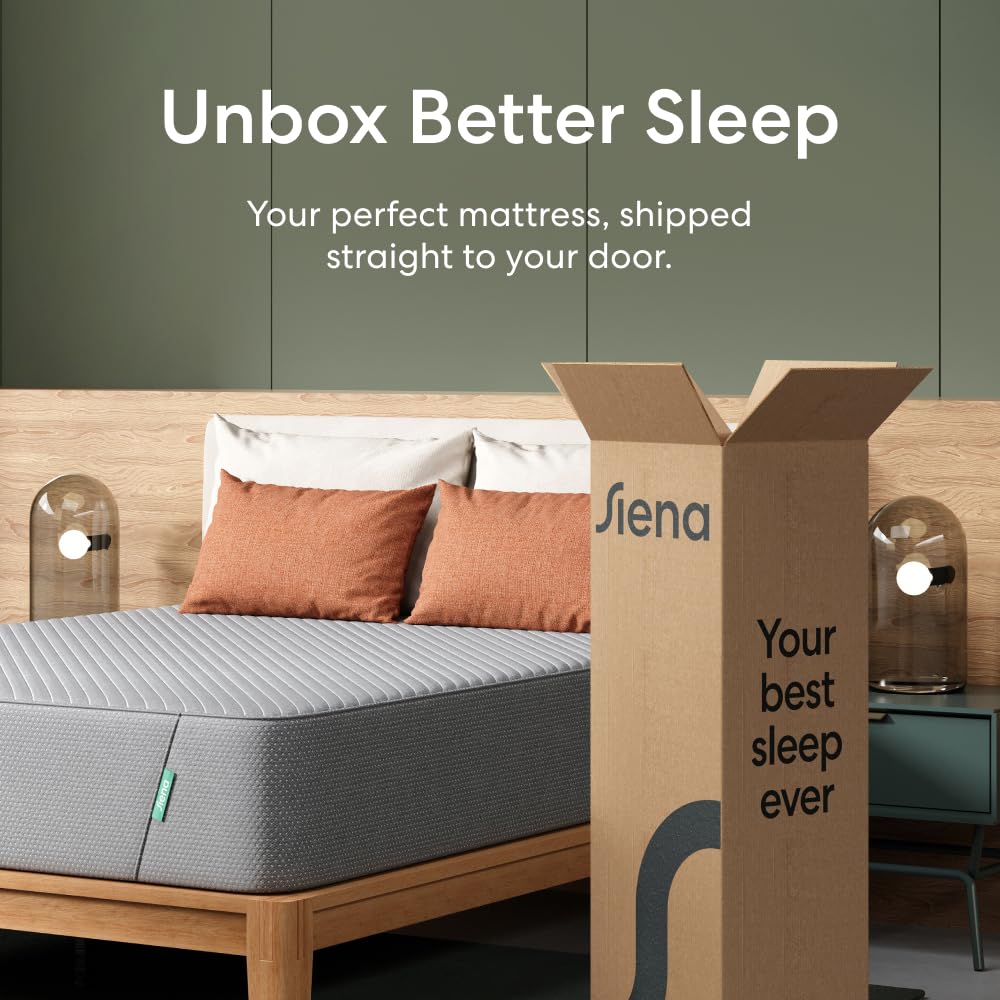Siena 12" Queen Memory Foam Mattress - Medium Firm - 180 Night Trial - Premium Pressure-Relieving Layers - 10 Year Warranty - Mattress in a Box - CertiPUR-US Certified Siena