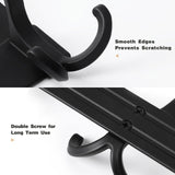 Over The Door Hooks for Hanging, Over The Door Hanger, Over The Door Towel Rack for Bathroom with 5 Triple Coat Hooks, Door Hanger Hooks Towel Hanger (Black, 1 Pack) Optish