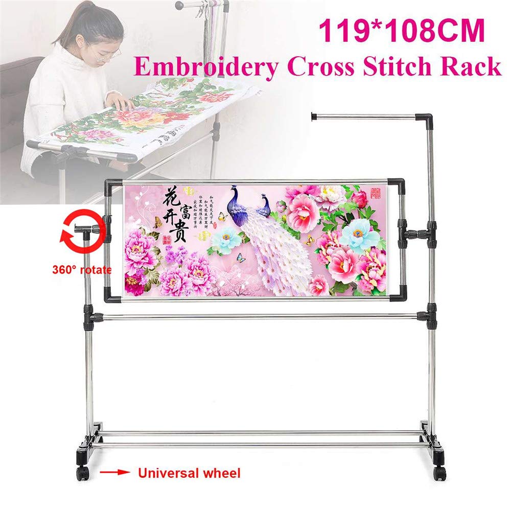 Needlework Floor Frame, Adjustable Cross Stitch Craft Stand, Standing Embroidery Lap Table, for Art Craft Sewing Holder JDH