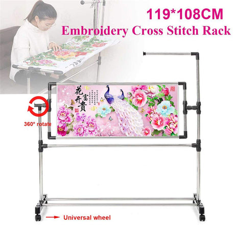 Needlework Floor Frame, Adjustable Cross Stitch Craft Stand, Standing Embroidery Lap Table, for Art Craft Sewing Holder JDH