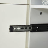 ModMakers 74" Tall 4 Doors 3 Drawers White Wood Wardrobe Closet Armoire Closets for Bedroom Freestanding Bathroom Wardrobe Cabinet with Hanging Rod Shleves Wooden Clothes Storage Organizer ModMakers