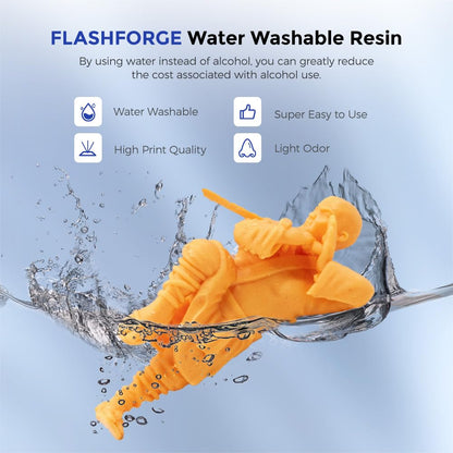 FLASHFORGE Water Washable Resin, 3D Printer Resin with Low Viscosity and Fast Printing, 405nm High Precision UV-Curing 3D Resin for LCD/DLP/SLA Resin 3D Printer (Beige, 2KG)