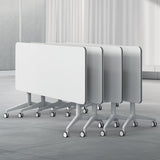 Folding Conference Table On Wheels Conference Room Table Flip Top Mobile Office Training Room Table Meeting Room Table Foldable Meeting Tables Rolling Meeting Table With Silent Wheels(4pack140*60*75) czxhaery