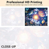 Planets in Space Paint by Numbers for Adults, Earth and Stars Space DIY Paint by Number Kits Starry Sky Oil Painting by Numbers for Beginners, Acrylic Paint Crafts for Home Decor 16x20Inch Frameless TUMOVO