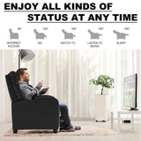 TYNB Lazy Recliner Massage Recliner Chair Living Room Sofa Reading Chair Home Theater Seating Modern Chair Easy Lounge PU Leather Padded Seat Backrest Black, 39.8 x 27 x 34 inches (SS-AC207-B) TYNB