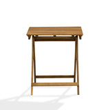 East West Furniture Selma 3 Piece Patio Bistro Outdoor Set Contains a Square Acacia Wood Coffee Table and 2 Folding Arm Chairs, 26x26 Inch, Natural Oil East West Furniture