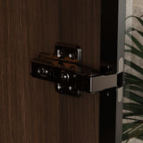 TAMUNE Display Cabinet with Glass Doors & Lights, Display Case with 3-Tier Shelves & 3 Drawers, Glass Storage Cabinet for Curio Trophy Living Room Office, Brown, 15.7”D x 31.5”W x 78.7”H TAMUNE