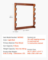 VEVOR Gun Rack, 5-Slot Wall Mounted Wooden Gun Rack, Heavy Duty Gun Display Rack Holds 5 Shotguns and Rifles, Wall Storage Display Rifle Rack with Soft Padding, 132 lbs Capacity VEVOR