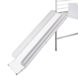 Harper & Bright Designs Twin Size House Loft Bed with Slide, Metal Loft Bed Frame Twin with Ladder, Kids Playhouse Loft Bed with Writing Board for Girls Boys, No Box Spring Needed, White Harper & Bright Designs