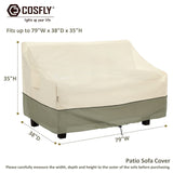 COSFLY Patio Furniture Covers Waterproof, Outdoor 3-Seater Sofa Cover Heavy Duty Fits up to 79W x 38D x 35H inches COSFLY