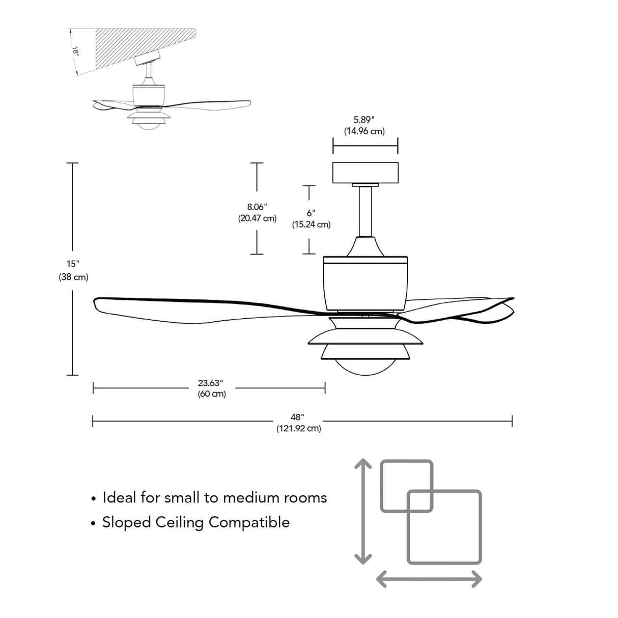 GLOBE Electric Oswald 48 in. Smart Ceiling Fan with LED Light, Energy Saving, Reversible Airflow, Remote Control, Whisper Quiet DC Motor, 6 Speeds, White GLOBE