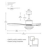 GLOBE Electric Oswald 48 in. Smart Ceiling Fan with LED Light, Energy Saving, Reversible Airflow, Remote Control, Whisper Quiet DC Motor, 6 Speeds, White GLOBE