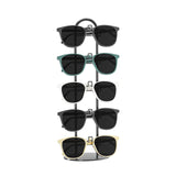 LongMen Metal Sunglass Organizer,Glasses Holder,Eyeglass Holder,Sunglass Storage Eyeglasses Rack Metal Frame for 5 Pairs (1, Black) LongMen