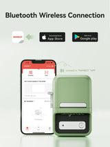 NIIMBOT B21 Label Maker Machine with Tape, Bluetooth Label Printer, 2 Inch Portable Thermal Sticker Printer, Good Idea for Home,Organization, Office, Business, Sticker Maker for Phones & PC, Green NIIMBOT