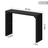 ROOMTEC Narrow Console Tables for Entryway, 46" Solid Wood Console Table Behind Couch, Farmhouse Entryway Table with Storage, Console Tables for Living Room, Hallway, Foyer (Black, Console Table) ROOMTEC