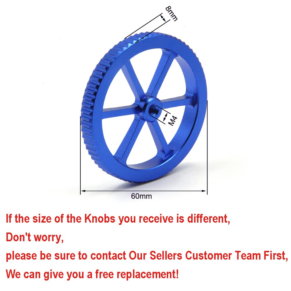 Zeberoxyz 4PCS Aluminum Hand Twist Leveling Nut Diameter60mm with 4PCS Hot Bed Die Spring with 4PCS M4x40mm Screws for Creality 3D Printer CR-10/Ender-3/Ender 3 Pro/Ender 5 (Diameter 60mm-Aluminum) Zeberoxyz