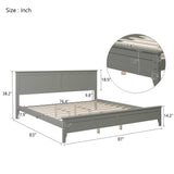 Harper & Bright Designs King Size Platform Bed Frame with headboard/Solid Wood Foundation with Wood Slat Support/No Box Spring Needed/Easy Assembly, Rustic Pine - Gray Harper & Bright Designs