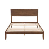 MT EDITION Wood Full Size Bed Frame,Wooden Full Platform Bed Frame with Headboard,Sturdy Rubber Modern Home Style Bed Frame for Bedroom (Full) MT EDITION