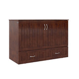 AFI, Southampton Murphy Bed Chest Full with 6" Mattress, Built-in USB Charger & Storage Drawer, Walnut AFI