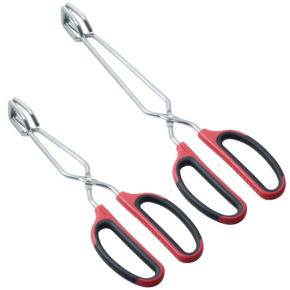 HINMAY Stainless Steel Scissor Tongs 10-Inch and 12-Inch Set, Set of 2 HINMAY