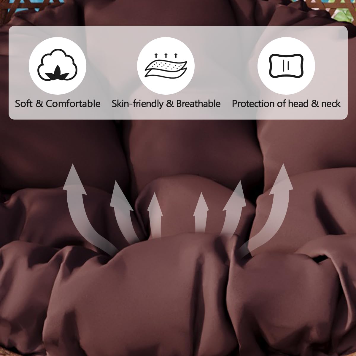 JUFU Egg Swing Chair with Stand,Hanging Egg Chair Indoor Outdoor,Hammock Hanging Basket Chair with Aluminum Steel Frame，Patio Egg Chair with Removable Cushions for Patio Balcony Backyard,Bedrooms JUFU