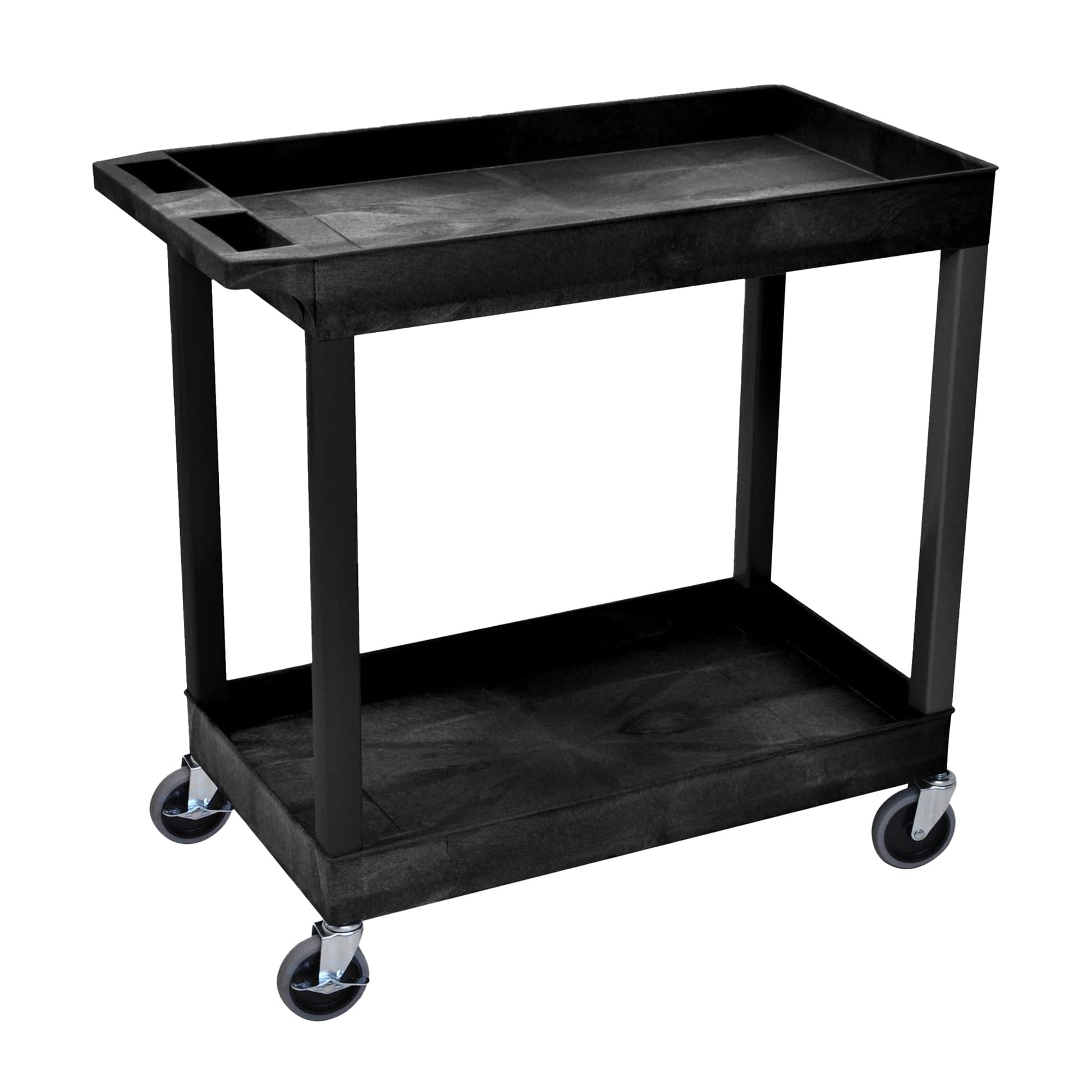 Luxor 32" x 18" Tub Storage Cart 2 Shelves - Black, (EC11-B) - WoodArtSupply