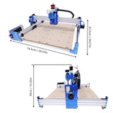 CNC Router Machine Kit 4040 CNC Engraving Machine 3 Axis Wood Carving Milling Machine 100W Milling Cutting Engraving Machine for Engraving, Solid LIKARVA