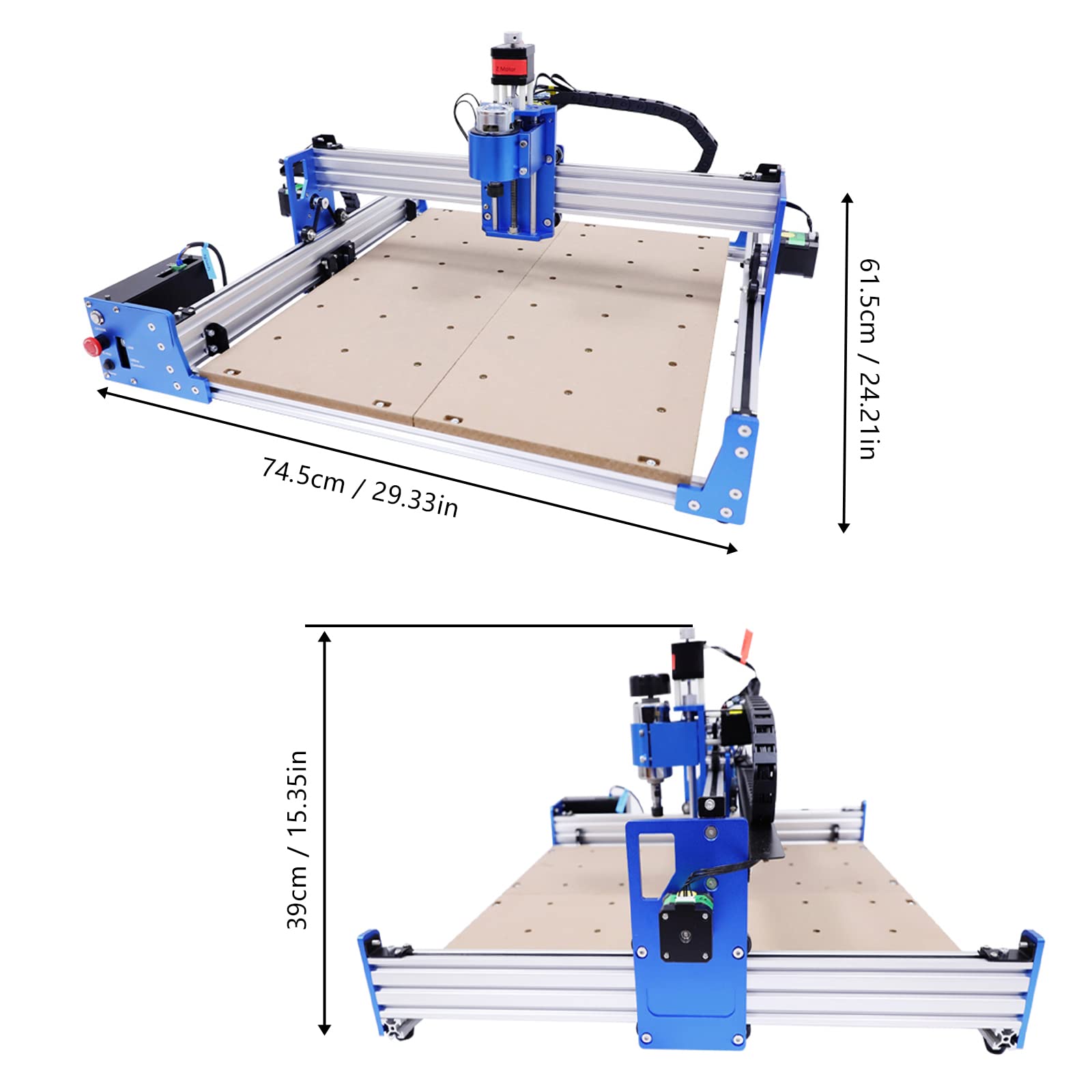 4040 CNC Machine Kit, Pro Milling Machine CNC Engraving Machine, 100W CNC Router Machine, USB CNC Engraving Machine, with Straight Square Rails, Emergency Stop Button, For Industrial Technolo - WoodArtSupply