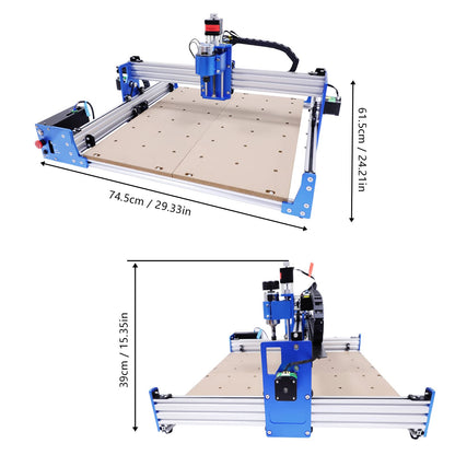 4040 CNC Machine Kit, Pro Milling Machine CNC Engraving Machine, 100W CNC Router Machine, USB CNC Engraving Machine, with Straight Square Rails, Emergency Stop Button, For Industrial Technolo - WoodArtSupply