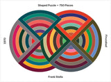 Galison MoMA Frank Stella Shaped Jigsaw Puzzle, 750 Pieces, 28.3” x 21” – Colorful Geometric Painting, Die-Cut Puzzle Galison