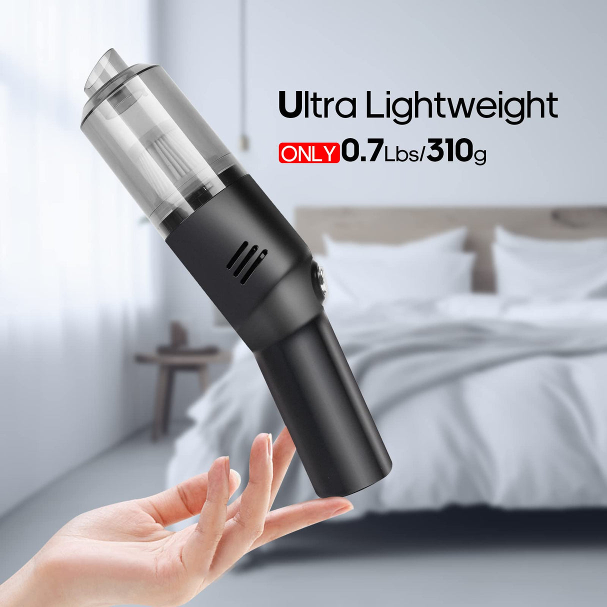 Auloea Portable Mini Car Vacuum Cleaner, High Power Cordless(400g) Handheld Rechargeable Vacuum Cleaner for Desk V06 Auloea