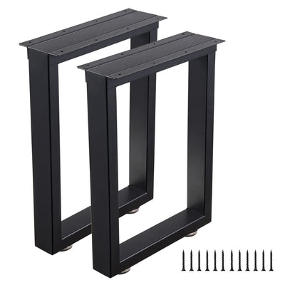 ALLCOS Bench Legs 16 Inch Metal Coffee Table Legs Heavy Duty Furniture Desk Chair Legs, Set of 2, Black