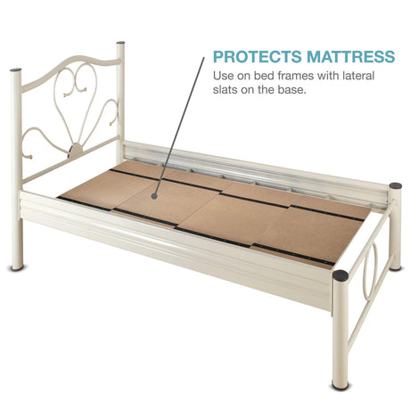 DMI Foldable Box Spring, Bunkie Board, Bed Support Slats for Support to Streamline and Minimize the Bed, No Assembly Needed, Twin Size, 60 x 30,Brown DMI