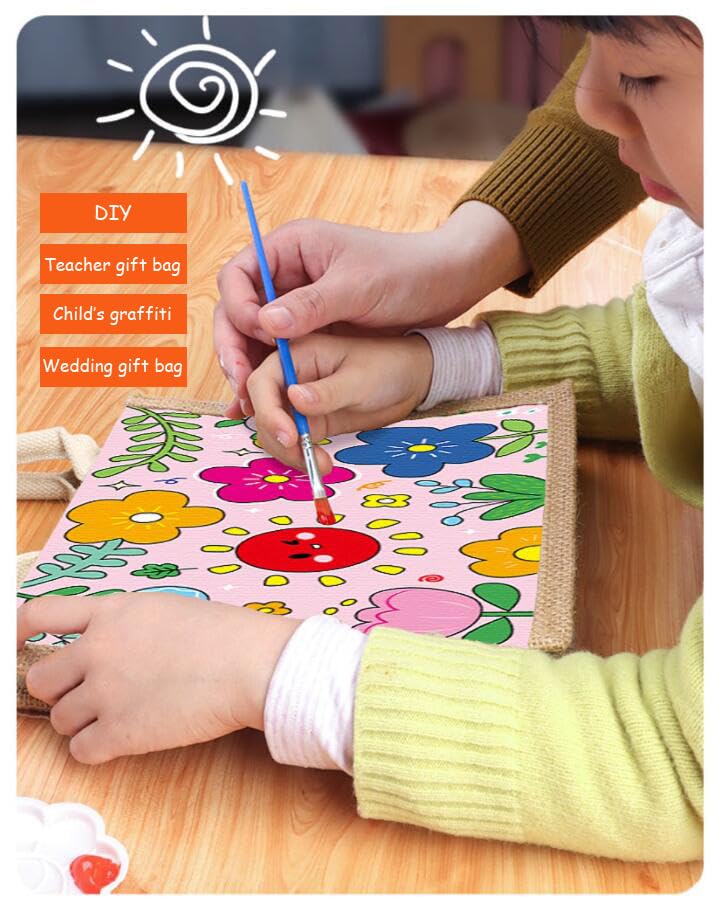 E-Found 20 Pack Burlap Tote Bags Jute Tote Bags Sublimation blank Tote Bags Reusable Water Resistant Beach Bag Blank Canvas Grocery Bag for Women Bridesmaid Wedding Gift DIY 12.6 x 8.3 x 5.1 Inch E-Found