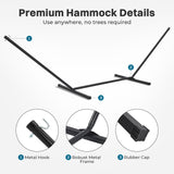 SUPERJARE Hammock with Stand, 2 Person Heavy Duty Hammock with Padded Cotton, Detachable Pillow & Strong Curved-Bar & Portable Carrying Bag, Perfect for Outdoor & Indoor - Dark Cyan SUPERJARE