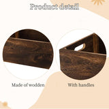 Hyuetrsa Set of 3 Wood Crate Box,Wood Nesting Storage Crates with Handle,Rustic Decorative Farmhouse Wooden Crates,Handmade Natural Solid Wood Box for Closet Shelf and Kitchen Storage Hyuetrsa